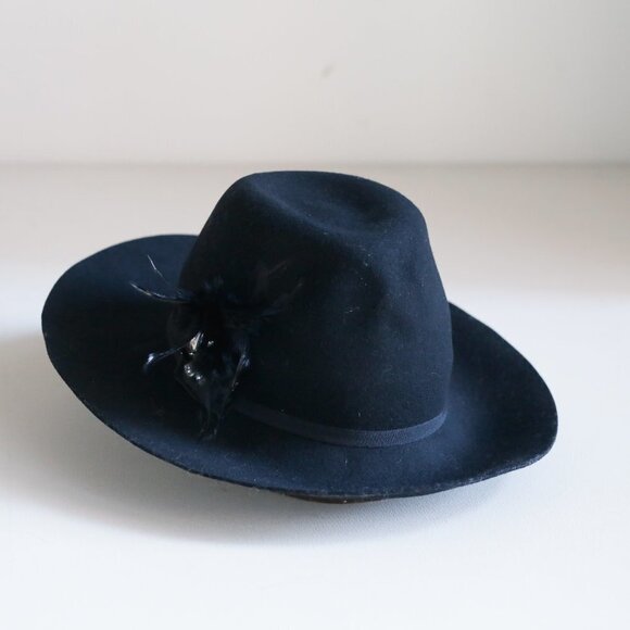 August Hat Company Black Wool Hat w Rhinestone - Picture 4 of 8